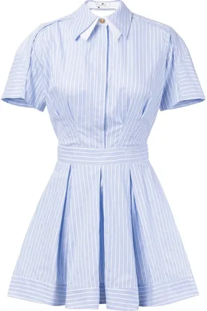 Elisabetta Franchi Stribet kort kjole i poplin