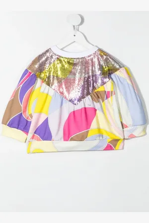 PUCCI Junior Top med pailletter og abstrakt print