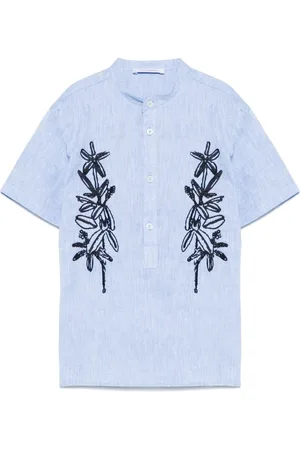 Paolo Pecora Skjorte med blomster-broderi