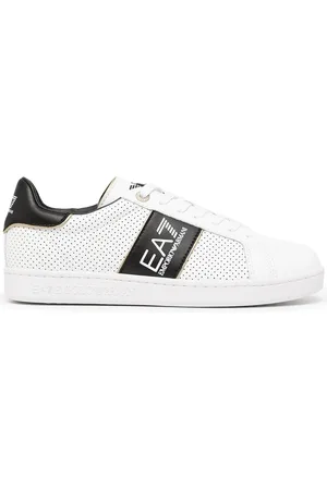 EA7 Perforerede low-top sneakers med logostribe