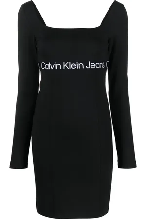 Calvin Klein Midi-kjole i jersey med logobånd