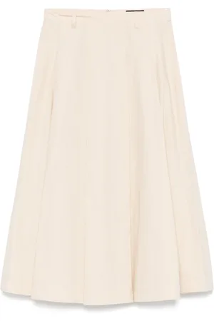 SEVENTY BY SERGIO TEGON Midi plisseret poplin-nederdel