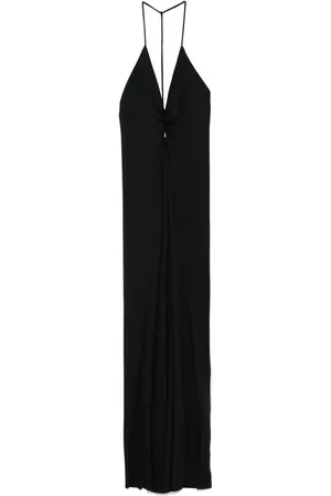 Victoria Beckham Lang ruchet kjole med V-hals
