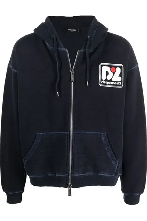 Dsquared2 Hættetrøje med logotryk og lynlås