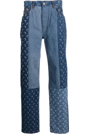 Marine Serre Regenerated denimjeans med smal pasform