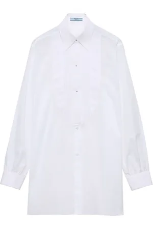 Prada Plisseret batiste-skjorte