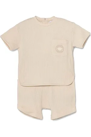 Emporio Armani Ribstrikket sæt med T-shirt og shorts