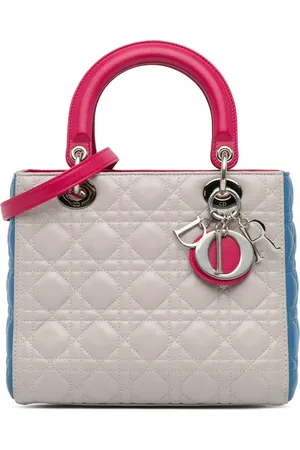 Dior Medium Tricolor Cannage Lady Dior satchel-taske i lammeskind fra 2014