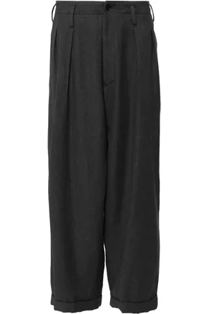 YOHJI YAMAMOTO Bukser med læg og brede ben