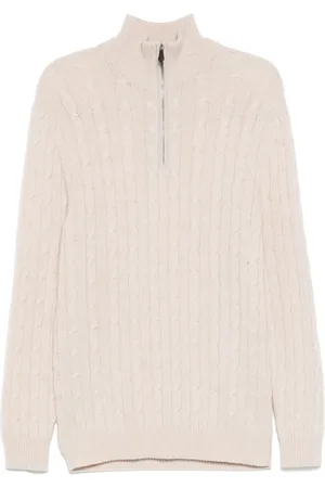 N.PEAL Albemarle Cable-sweater med kort lynlås