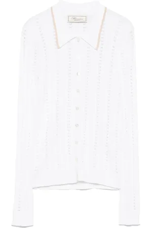 BLUMARINE Fintribbet skjorte