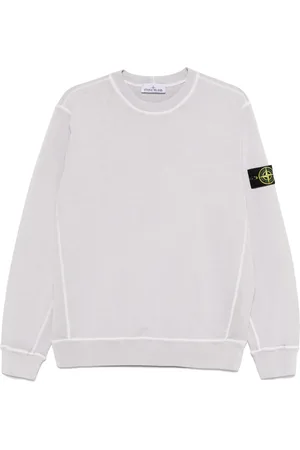 Stone Island Sweatshirt i malfilé-fleece med ældet effekt