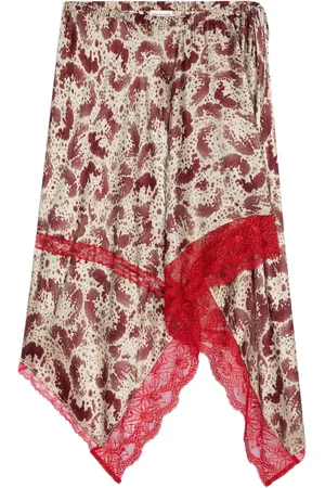 DRIES VAN NOTEN Asymmetrisk mellemlang silkenederdel