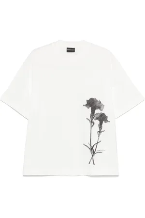 Emporio Armani T-shirt med blomsterbroderi
