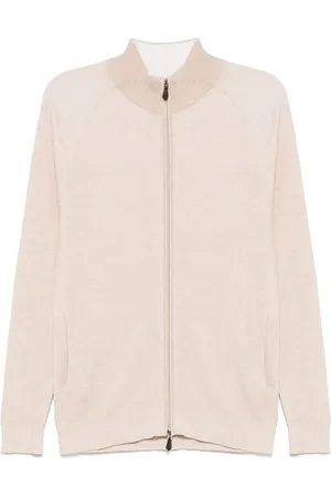 N.PEAL Ribbet sweater med lynlås