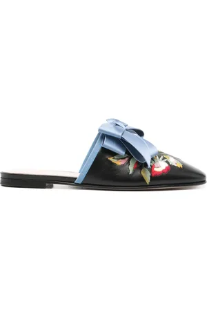 VALENTINO GARAVANI Mules med blomstret broderi