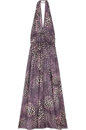 DRIES VAN NOTEN Lang kjole i jacquard med halterneck