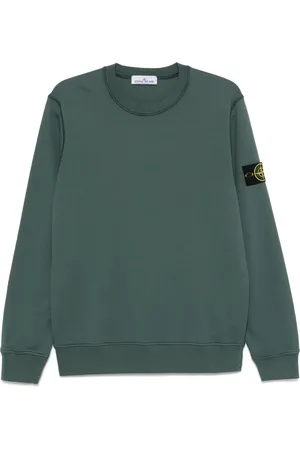 Stone Island Sweatshirt i malfilé-fleece med ældet effekt