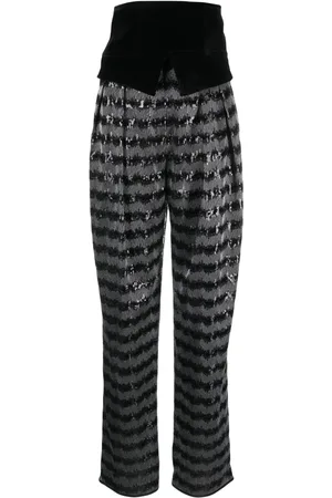 Emporio Armani Højtaljede bukser med pailletter