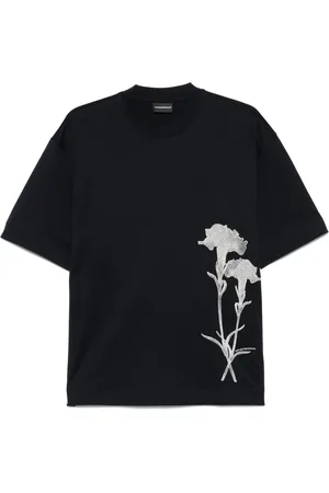 Emporio Armani T-shirt med blomsterbroderi
