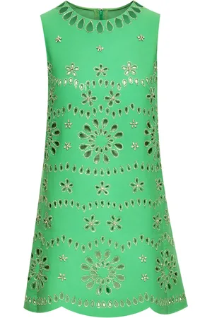 Oscar de la Renta Kort shift-kjole med krystaludsmykning