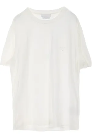Prada T-shirt med rund hals og broderi fra 2010