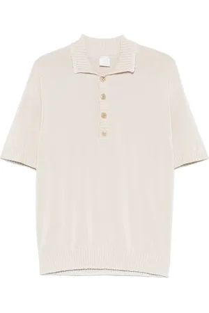 ELEVENTY Polo med broderet kant