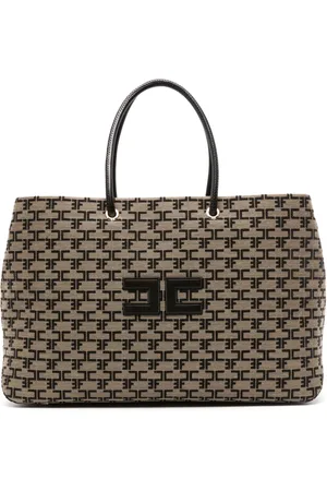 Elisabetta Franchi Tote med logo-applikation