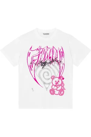 Ganni T-shirt med grafisk tryk