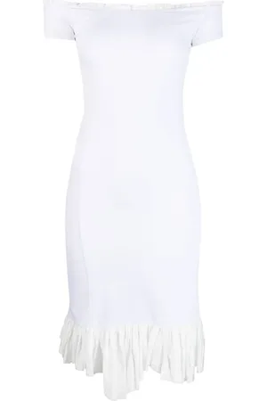 Maison Margiela Asymmetrisk kjole med off-the-shoulder-snit