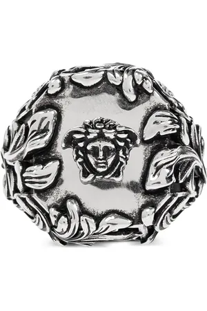 VERSACE Ring med logotypplakett