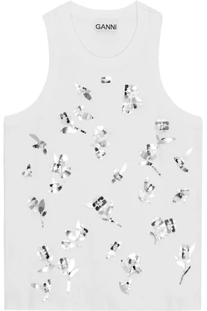 Ganni Tanktop med pailletudsmykning
