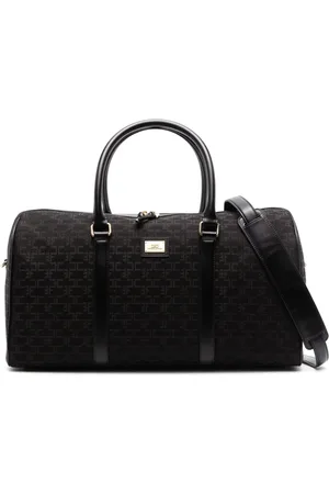 Elisabetta Franchi Skuldertaske i jacquard med monogram og logoplade