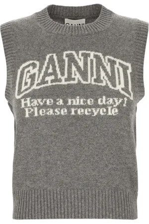 Ganni Vest i jacquard med logo