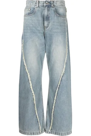 FIVE CM Jeans med lige ben og frynset detalje