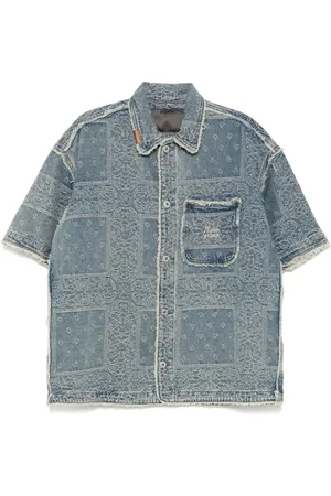 Musium Div. Denimskjorte med logobroderi