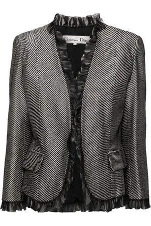 Dior Houndstooth-mønstret jakke med blonder