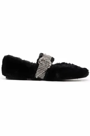 Jimmy Choo Krista ballerinaer i imiteret pels