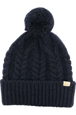 Woolrich Hue i kabelstrik med logomærke