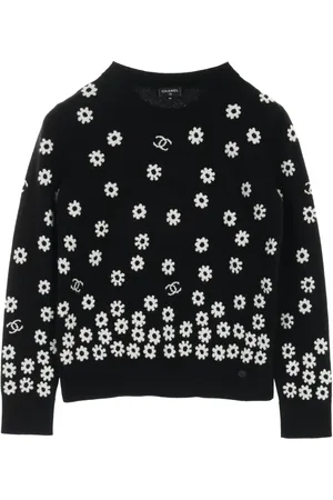 CHANEL Sweater i daisy-intarsia fra 1986-1988
