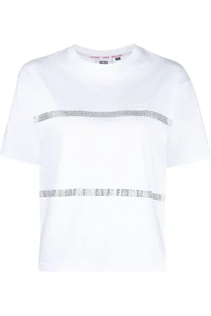 GCDS T-shirt med rhinsten-striber