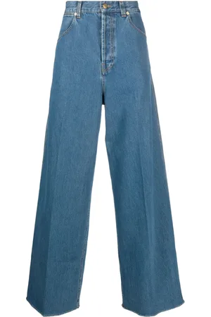 Gucci Jeans med brede ben, presselæg og mellemhøj talje