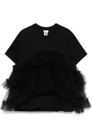 NOIR KEI NINOMIYA T-shirt med flæser