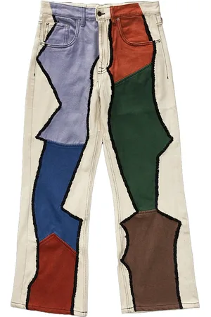 Glass Cypress Jeans med semi-svaj og patchwork