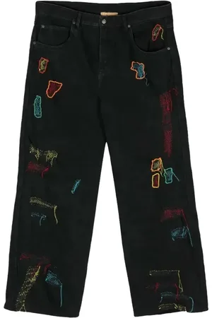 Glass Cypress Rekonstruerede jeans med slitageeffekt