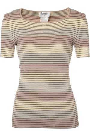 CHANEL Stribet T-shirt fra 1998