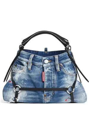 Dsquared2 Tote i denim i læder-detaljer