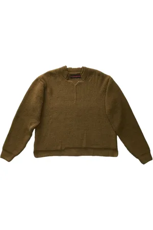 OTTOLINGER Green sweater i åben strik med krave