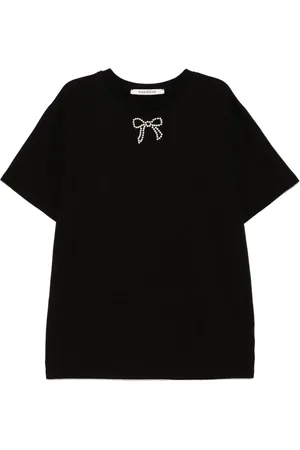 KIMHEKIM T-shirt med perleudsmykning og sløjfe