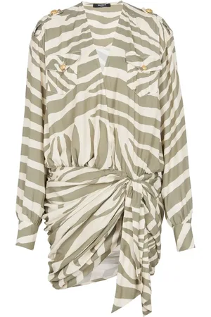 Balmain Skjortekjole med dyretryk